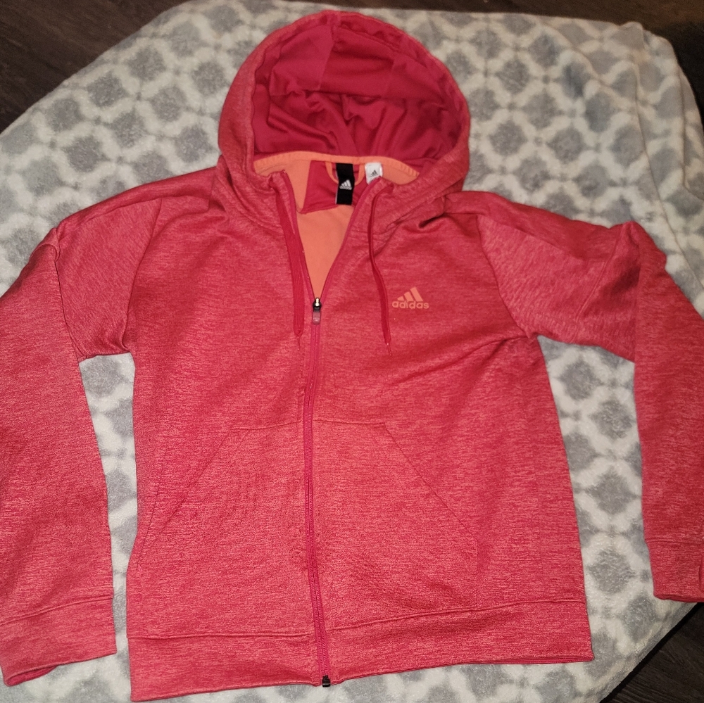 M Adidas pink zip up Hoodie